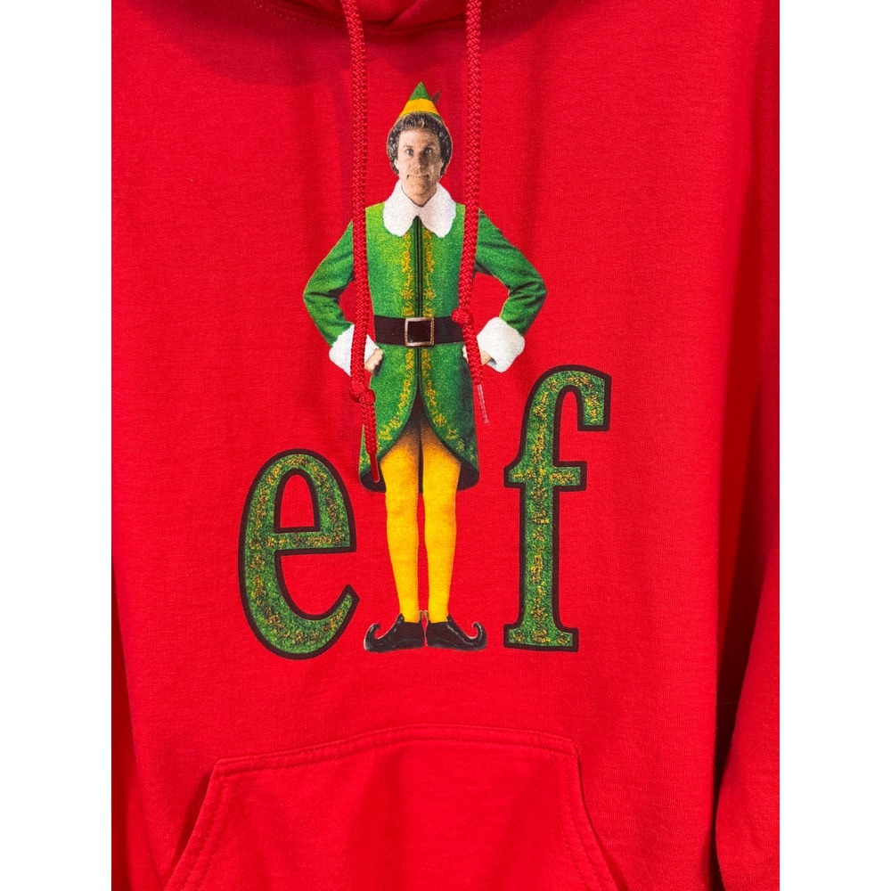 Elf Movie Buddy the Elf Red Graphic Hoodie Sweatshirt Size S/M Christmas Holiday - Picture 2 of 7